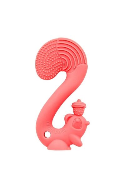 Mombella Силиконов пръстен за дъвка - Розова катерица