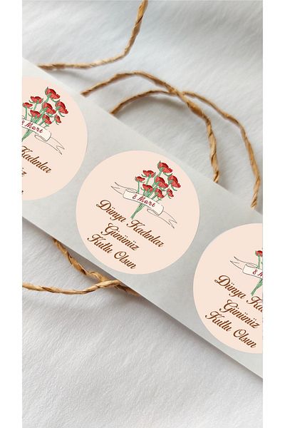 Piksel Grafik Women's Day Sticker 3X3 cm 70 Pcs - Sticker
