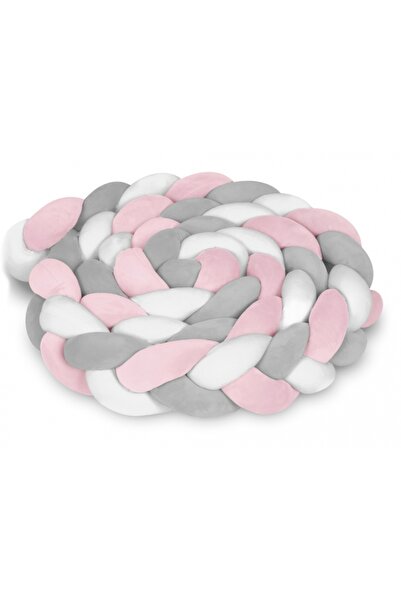 Ricokids Protectie laterala pentru patut, impletita, 2 m, Ricokids 722003 - Roz