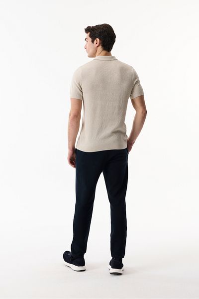 Mudo Polo Collar Short Sleeve Sweater with Zipper