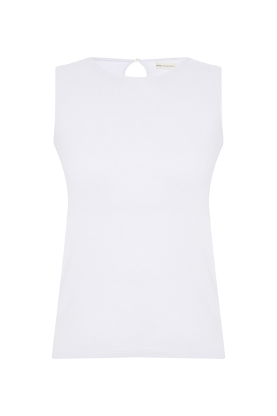 Mudo Cycling Collar Fitted Sleeveless Blouse