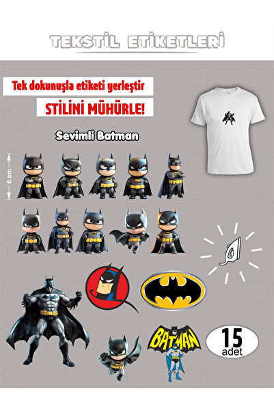 AGG Reklam Ütü ile Yapışan Kıyafet Etiketi Batman 15li Set