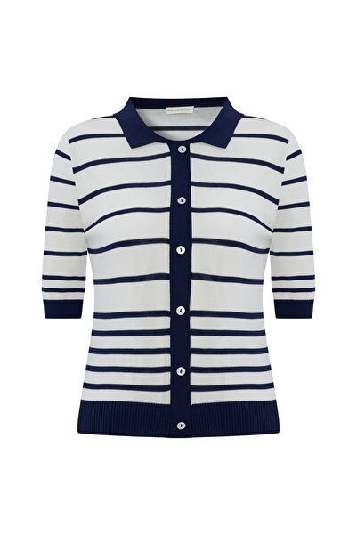 Mudo ÇİZGİLİ POLO YAKA KISA KOLLU TRİKO KAZAK