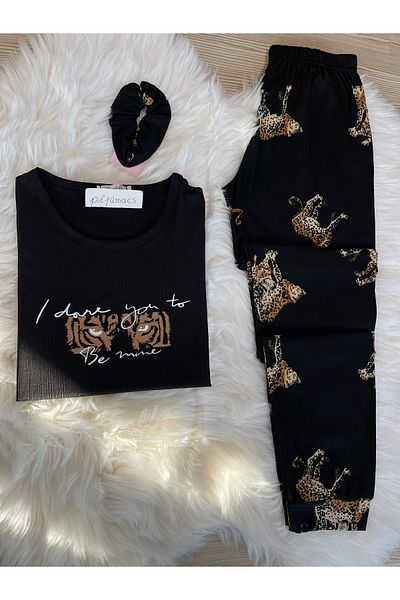 Pijamacs КОМПЛЕКТ ПИЖАМИ ПЕГАС С ШАРКИ НА ЧЕРЕН ЛЕОПАРД
