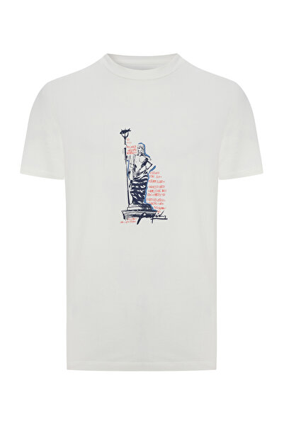 Mudo تي شيرت بأكمام قصيرة وطبعة ملتوية