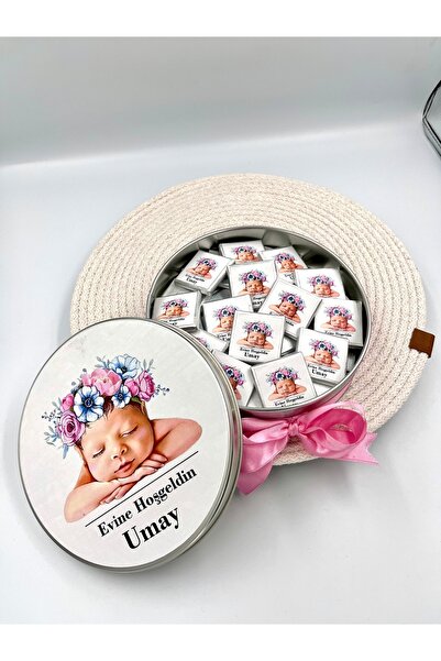 Uğur efendi şekerleme 50 Adet Madlen Çikolata Kız Bebek Çikolatası Yeni Doğan...