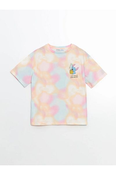 LC Waikiki Lcw Kids Mixed Crew Neck Lilo and Stitch Printed Girls' T-Shirt and Leggings