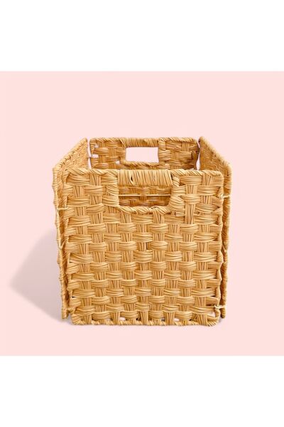 St Morritz CN Katlanabilir Rattan Görünümlü Kare Sepet 27x27x28 cm Plastik 1 ...