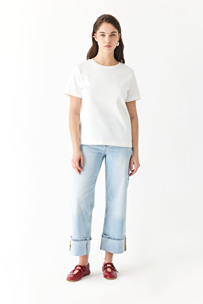 Mudo BİLEK DETAYLI WIDE LEG JEAN PANTOLON