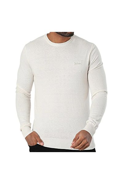 Guess Jeans Ανδρικό λευκό t-shirt με signature τζιν Guess