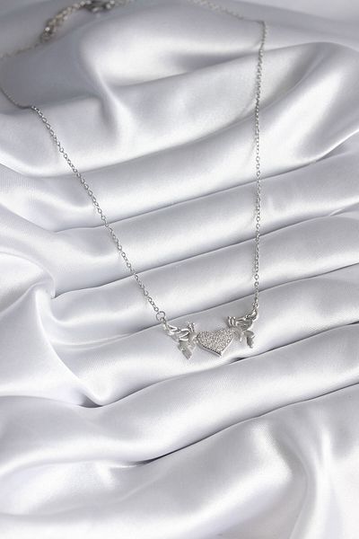 Skygo Zircon Stone 316l Wing Heart Model Women's Necklace - Tj-bko8289