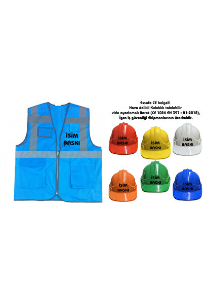 Teknik Baret Yelek Seti -  Mühendis Yeleği- CE Belgeli Hava Delikli Baret