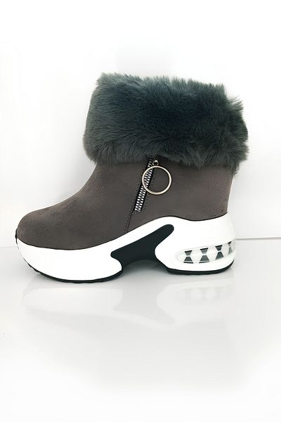 Ticen Women's Sheepskin Platform Heeled Boots |   Special Elegance with Zipper and Winter