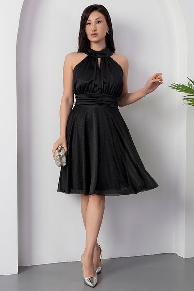 PULLIMM 13376 C Collar Glitter Tulle Dress
