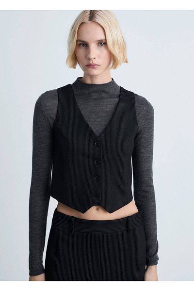 MANGO Woman Slim striped vest