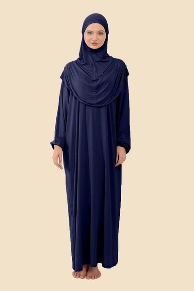 Sonbaharmoda Φόρεμα Hijab από οργανικό βαμβάκι - Ολόσωμο, αντιολισθητικό χτενισμένο βαμβάκι, ελαστικά μανίκια και μαντίλα