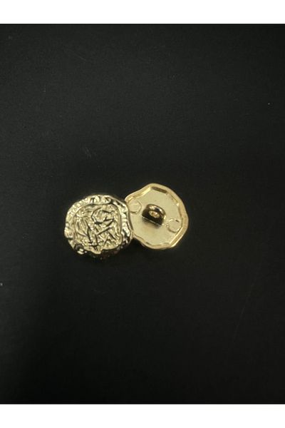 T.T Push-Button Gold Painted Siege Ag Model in Metal 8 Pieces 1,65 cm