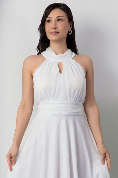 PULLIMM 13376 Rochie din tul cu sclipici cu decolteu C