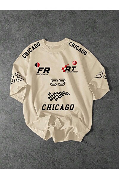 Vordevia Čikaška pamučna majica sa višestrukim printom i širokim krojem