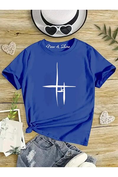 New Shine 1 tricou este un cadou pentru achiziții de 6 și mai sus în coș - Tricou oversize cu imprimeu liniar
