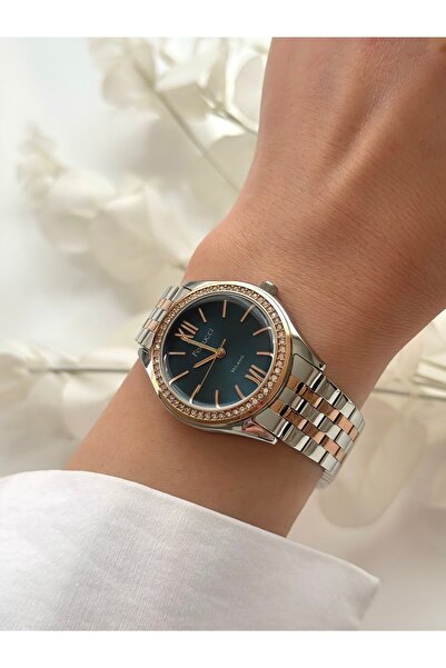 Ferrucci Ferrucci̇-(Rose&Silover)Dark Blue Inner Dial Women's Wrist Watch-