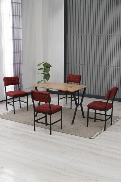 Lumodi Mobilya Dubai Mutfak Masa Sandalye Takımı 4 Kişilik Masa Takımı Yemek ...