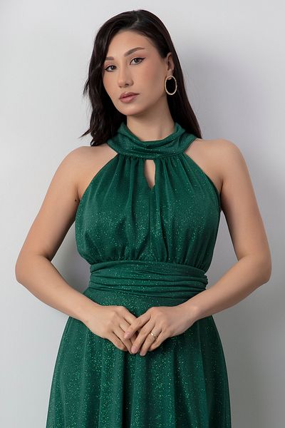PULLIMM 13376 C Collar Glitter Tulle Dress