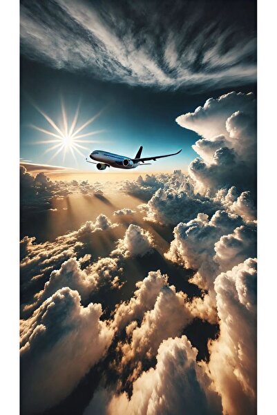 Sticksy Uçak Duvar Posteri , Kalın Kağıt - Çerçevesiz Poster Kaliteli Baskı