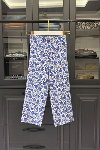 KALBEN ÇOCUK Girl's Floral Linen Capri Pants