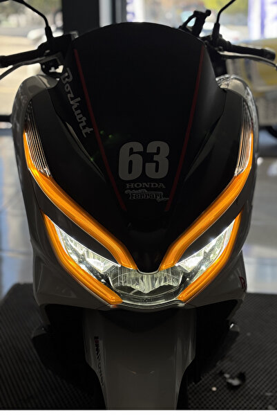 Banxtre رقائق تصميم المصابيح الأمامية باللون البرتقالي لسيارة Honda PCX (مودي...