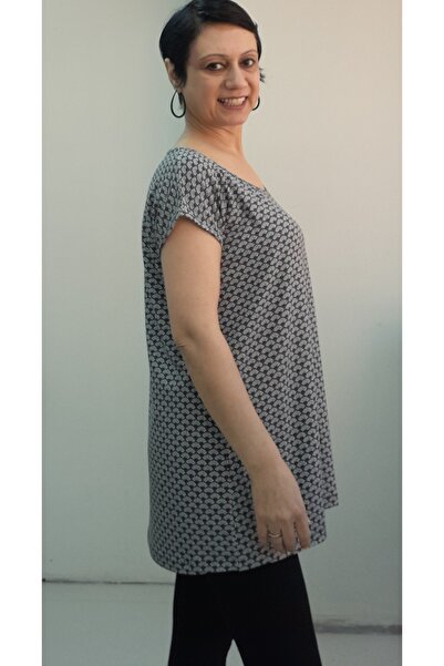 Mertcan Butik Khaki Green Pink Heart Print Size Whole Incoming Low Arm Combed Viscose T-Shirt