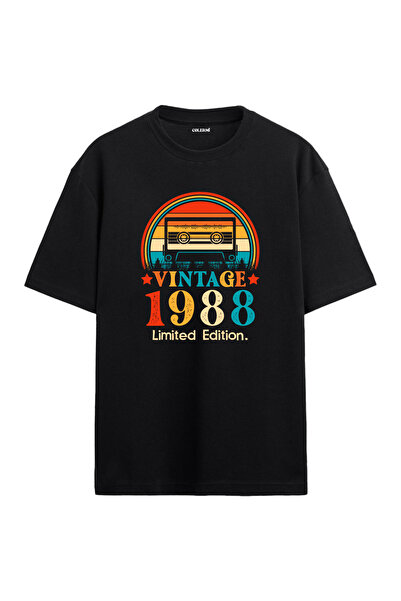 Colermi تي شيرت عتيق مواليد عام 1988 - هدية عيد ميلاد تي شيرت كبير الحجم ذو طابع قديم