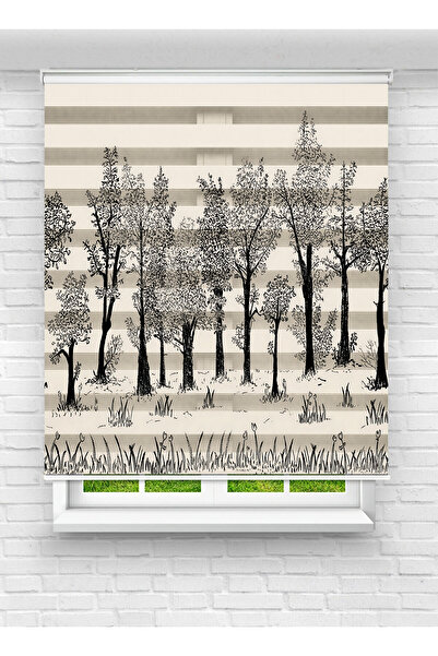 vanilyahome Mutfak Odası Orman Manzaralı Dijital Baskılı Desenli Zebra ve Sto...