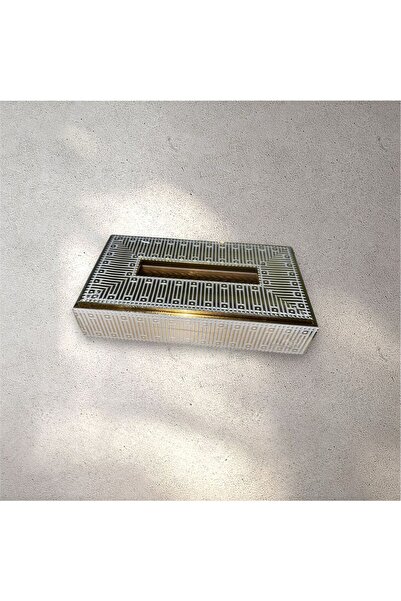 Generic Gold and white acrylic tissue box