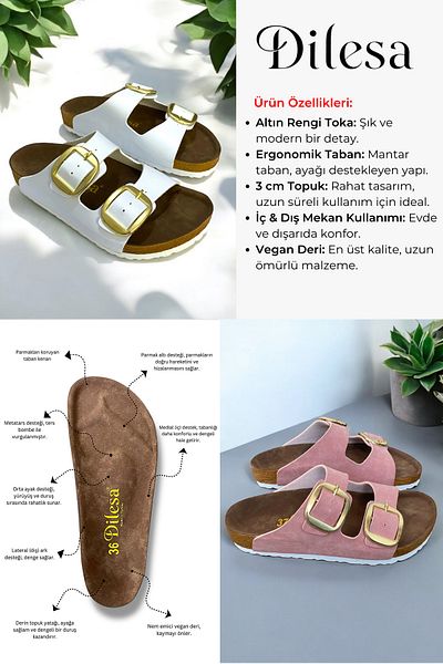 Dilesa Purple Women's Slippers with Orthopedic Sole - Double Banded Buckle, Casual Comfortable Home & Out Design