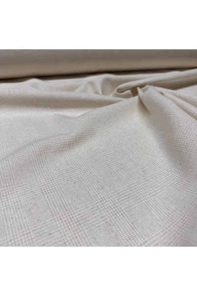 Yaren Ülker Doğal Keten Kumaş %100 Pamuk Natural Krem Çift En