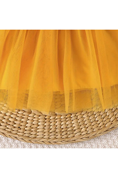 darko Sarı Civciv İşlemeli Elbise Tütülü Şirin Tütü Turuncu Sarılı Civcivli