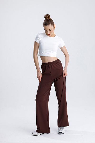 FV High Waist Twill Summer Loose Wide Leg Palazzo Trousers