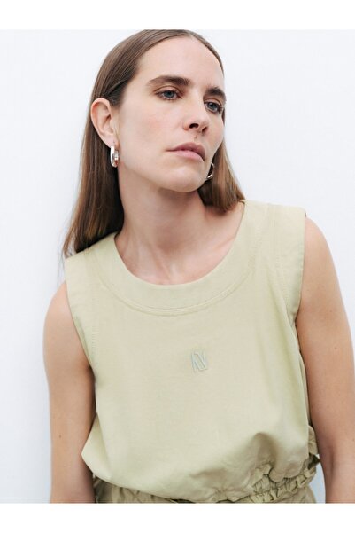 Nocturne Print Detailed Crop Top