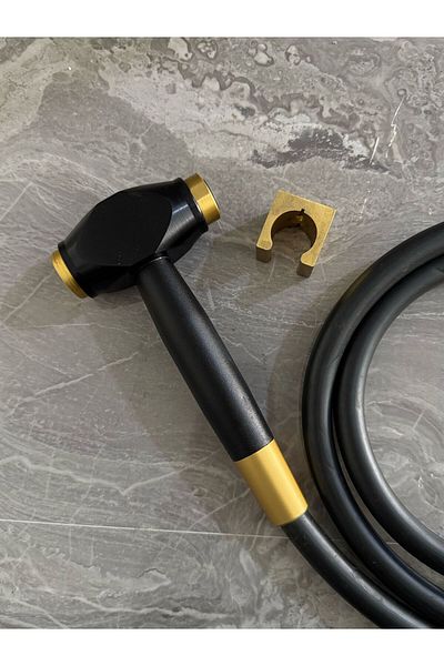 RUDİ ARMATÜR Black - Gold Shattaf Bidet Wc Faucet Set