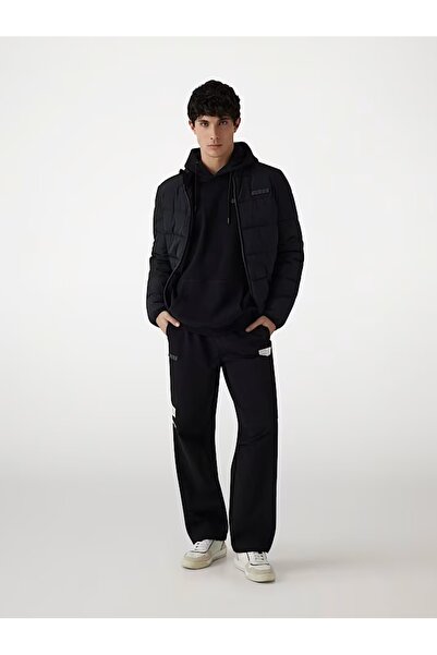 Guess Jeans Ανδρικό μαύρο καπιτονέ puffer τζιν παντελόνι Guess