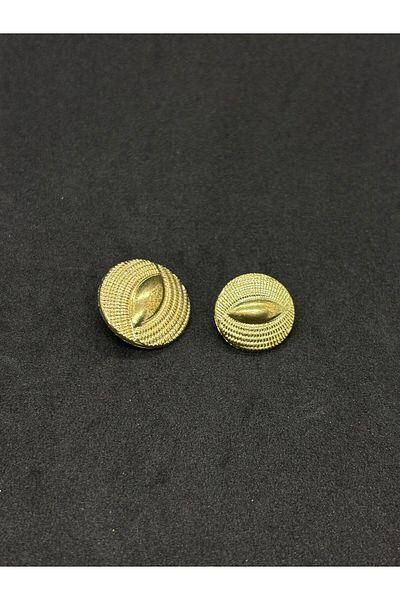 BEİLYS COSMETİCS & ACCESSORY Gold Set of 6 Nickel Button Set Self-Carved Design (Bd10)