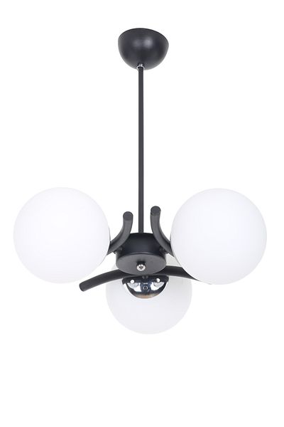 MŞ Aydınlatma Okka Black Chrome 3 White Glass Chandelier