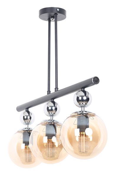 MŞ Aydınlatma Nota Black Chrome 3 Honey Glass Chandelier
