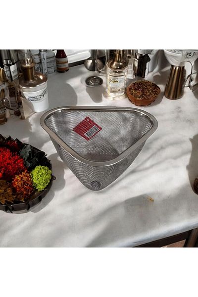 froyalife Quality Stainless Steel Sink Drainer, Triangular Garbage Drainer, Tea Drainer Drainer