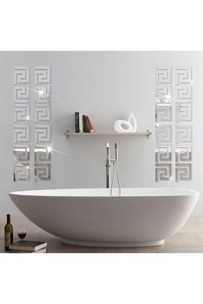 Numa Concept Duvar Dekoru 16'lı Aynalı Gümüş Pleksi Salon Ofis Ve Antre İçin | 9x9 Cm