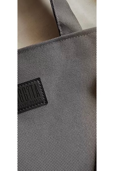 Nuggita Anthracite Canvas Woven Fabric Large Size Bag with Tok Position Pocket and Zipper