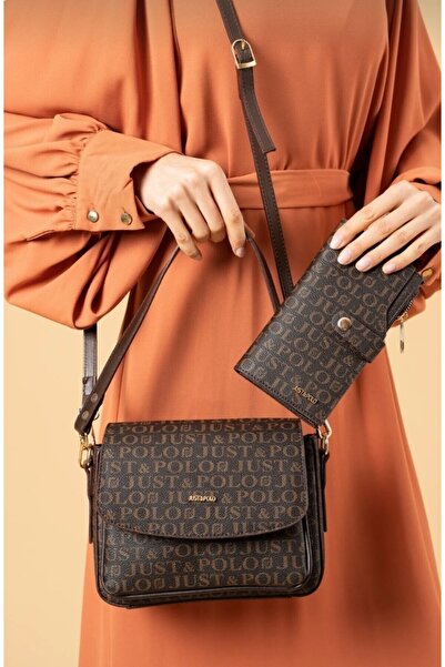 Just Polo Women's Two Straps 3 Compartment Hand & Shoulder Bag and Wallet Com...