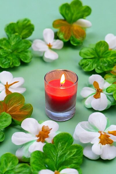 MAROVOAY Kokulu Bardakta Kırmızı Mum