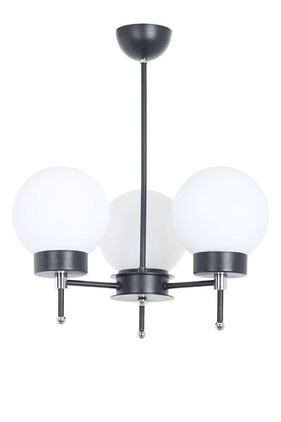 MŞ Aydınlatma Sindo Black Chrome 3 White Glass Chandelier